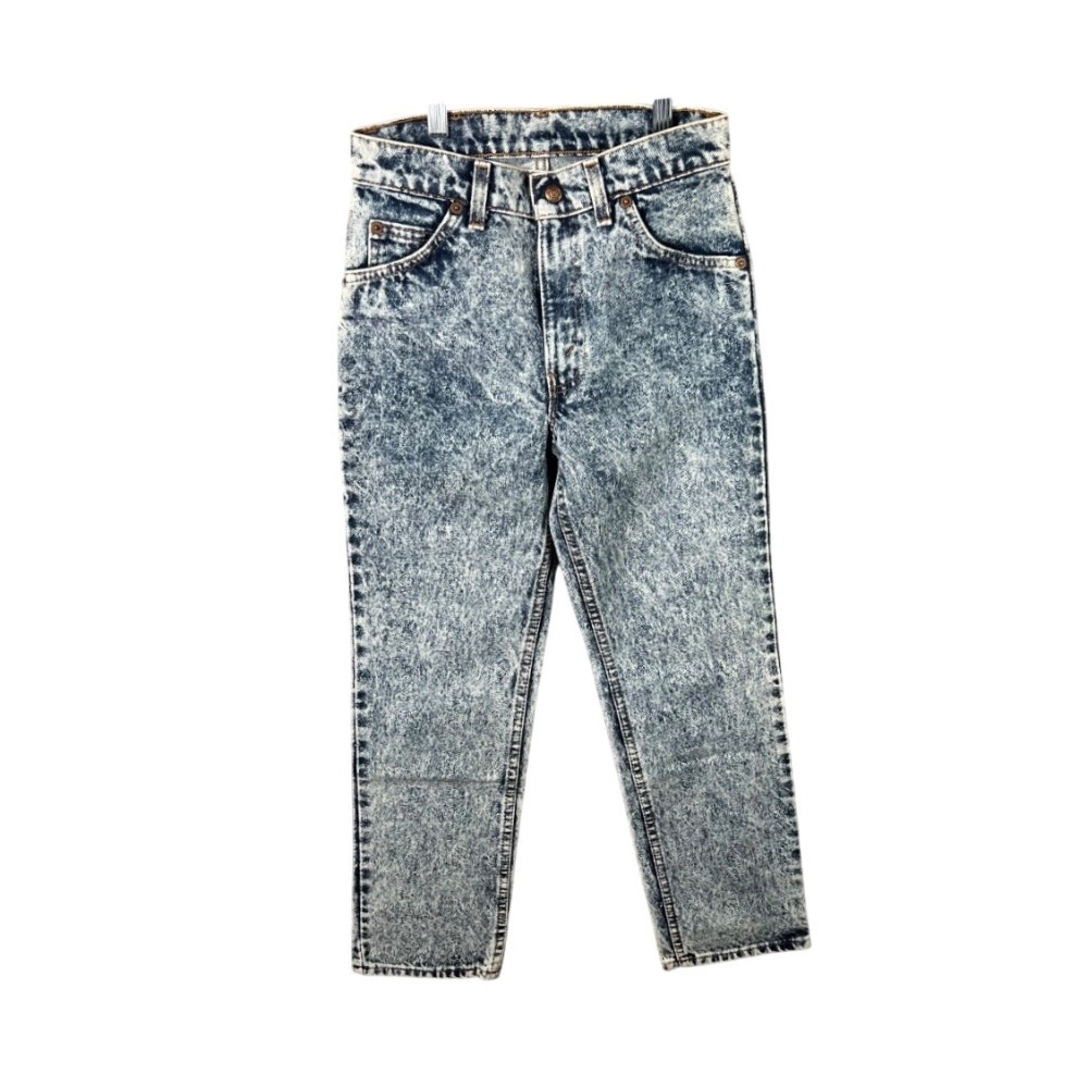 VTG‎ Levis Acid Wash Kids Sz 14 Jeans Denim High Waist Kids Orange Tag